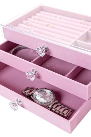 Velours Sieradendoos - 23,5 x 13,5 x 10,5 cm - Somm