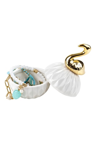 Keramieken Sieradendoos Paphos - Goudkleurig en Wit - Somm