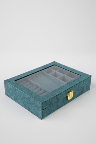 Velours Sieradendoos - Petrolblauw - Walter Bach