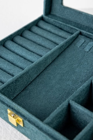 Velours Sieradendoos - Petrolblauw - Walter Bach