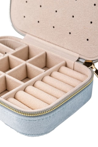 Sieradenkistje van fluweel Berlin - Lichtblauw - Somm