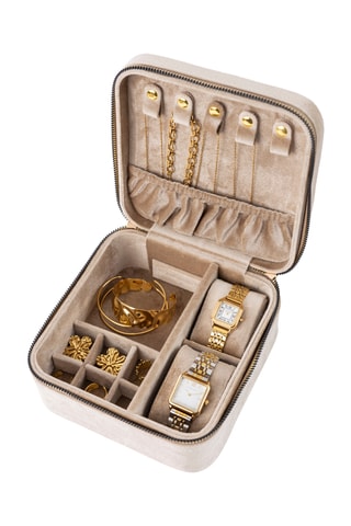 Velours Sieradendoos - Lichttaupe - Somm