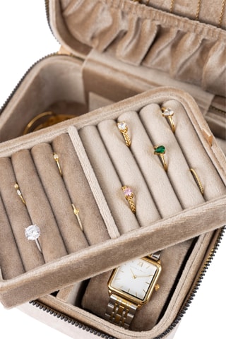 Velours Sieradendoos - Lichttaupe - Somm