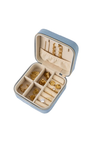 Velours Sieradendoos - Blauw - Somm