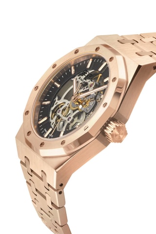 Relógio automático de aço Gotham - Dourado-rosa