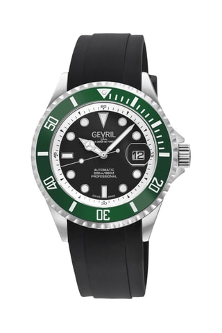 Relógio automático de borracha - Preto e verde