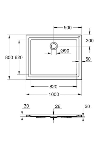 Receveur de douche en acrylique