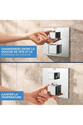  Conjunto de ducha empotrable Vitalio Rain Mono 310 Cube