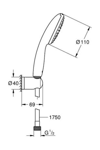 Conjunto de ducha - 11 cm