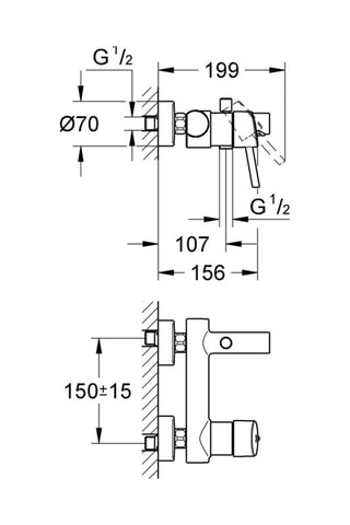Grifo para bañera y ducha Concetto