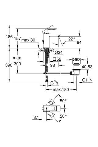Grifo de lavabo Eurocube