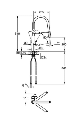 Grifo monomando de fregadero  - Feel