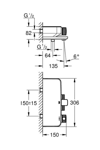 Grifo termostático para bañera y ducha Grohtherm Smartcontrol