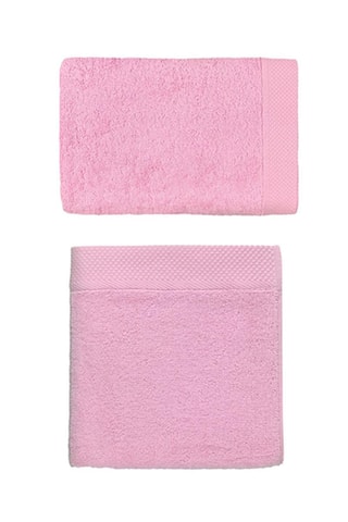 1 x asciugamano e 1 x telo doccia - Rosa - 50 x 100 e 70 x 140 cm