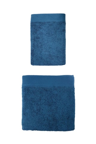 1 x asciugamano e 1 x telo doccia - Blu jeans - 50 x 100 e 70 x 140 cm