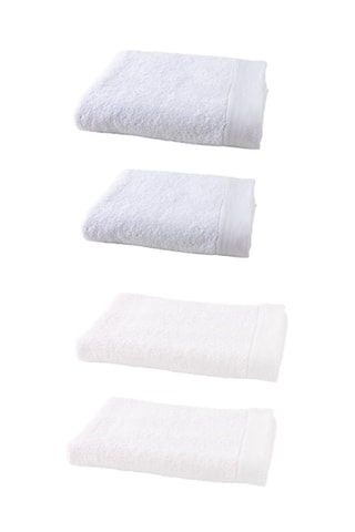 2 x asciugamano e 2 x telo bagno - Bianco - 50 x 100 e 100 x 150 cm