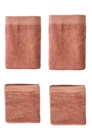 2 x asciugamano e 2 x telo bagno - Rosa - 50 x 100 e 100 x 150 cm