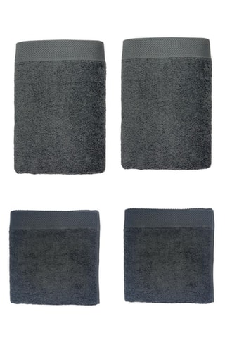 2 x asciugamano e 2 x telo bagno - Grigio antracite - 50 x 100 e 100 x 150 cm