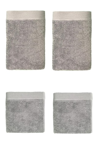 2 x asciugamano e 2 x telo bagno - Grigio - 50 x 100 e 100 x 150 cm