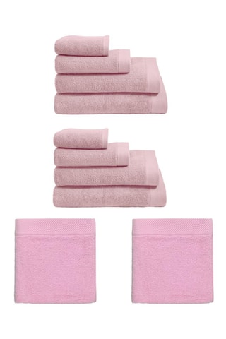 2 x asciugamano e 2 x telo bagno - Rosa - 50 x 100 e 100 x 150 cm