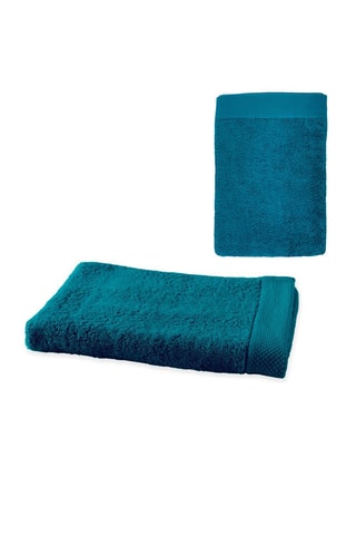 1 x asciugamano e 1 x telo bagno - Petrolio - 50 x 100 e 70 x 140 cm