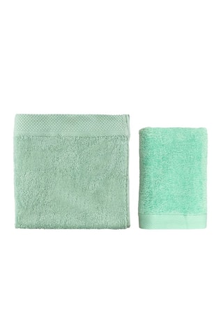 1 x asciugamano e 1 x telo bagno - Verde - 50 x 100 e 70 x 140 cm