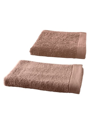 1 x asciugamano e 1 x telo bagno - Taupe - 50 x 100 e 70 x 140 cm