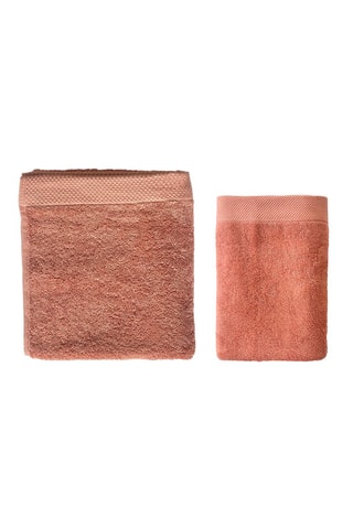 1 x asciugamano e 1 x telo bagno - Rosa - 50 x 100 e 70 x 140 cm