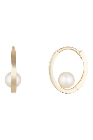 Orecchini a cerchio Cerceau - Oro giallo e perle coltivate