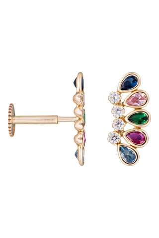 Orecchino da cartilagine Pétales multicolores - Oro giallo