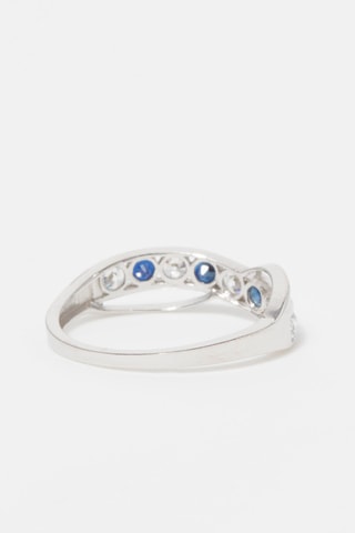 Anello Océanos - Oro bianco e zaffiri