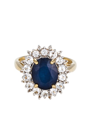 Anello Soleil Bleu - Oro giallo, topazio e zaffiro