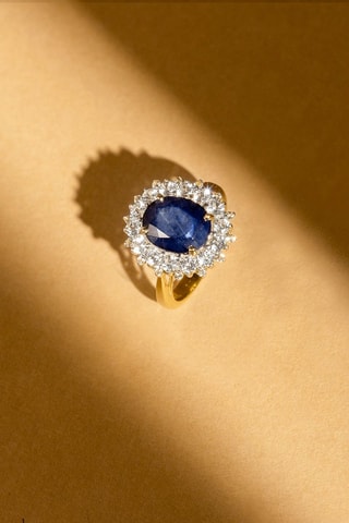 Anello Soleil Bleu - Oro giallo, topazio e zaffiro