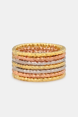 Anello Gabrielli - Oro bianco, rosa e giallo