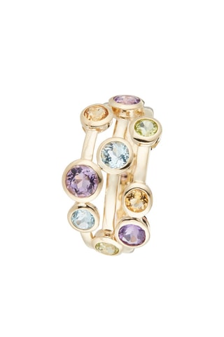 Anello Kamina - Oro giallo, ametiste, topazi, citrini e peridoti