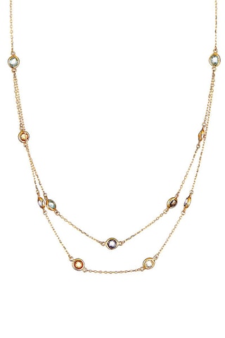 Collana Colormix- Oro giallo, citrino, ametista, topazio e quarzo