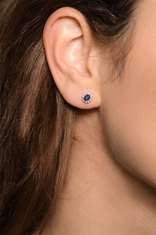 Oorbellen Etoile- Witgoud, Diamanten en Saffieren