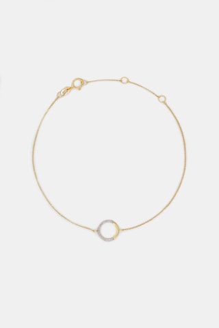 Schakelarmband Naïri - Geelgoud en Diamanten