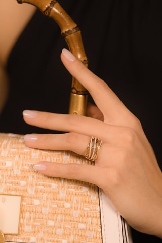 Ring Méli-mélo Scintillant - Geelgoud en Diamanten