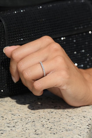 Anillo Tour Complet Lumineux - Oro blanco y diamantes