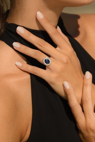 Ring Soleil Bleu - Witgoud, Topazen en Saffier