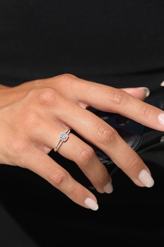 Ring Brillants Baguettes - Witgoud en Diamanten