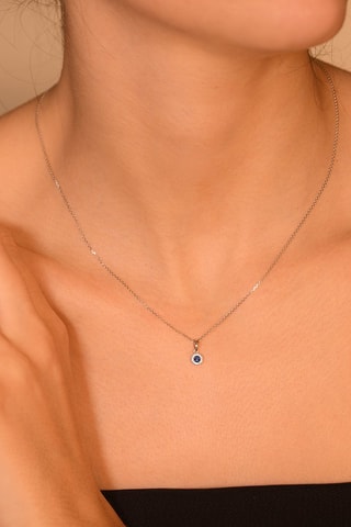 Hanger Précieux Saphir - Witgoud, Diamanten en Saffier