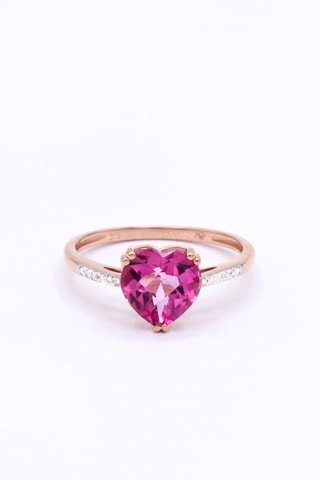 Ring Lucy - Roségoud, Diamanten en Topaas