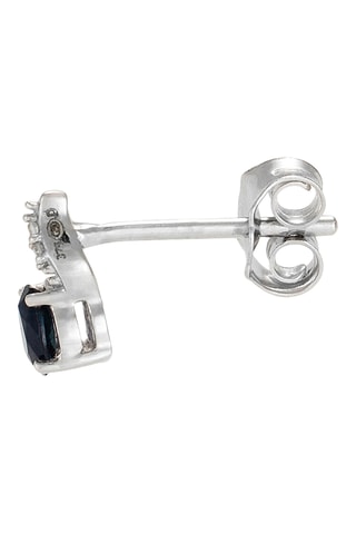 Oorbellen Larme de Saphir - Witgoud, Saffieren en diamanten 