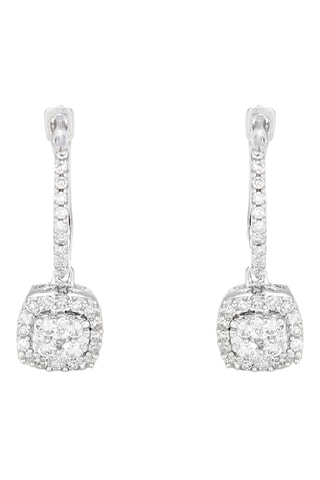 Creolen Quadra - Witgoud en Diamanten 