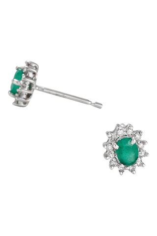 Oorbellen Etoile - Witgoud, Smaragden en Diamanten 