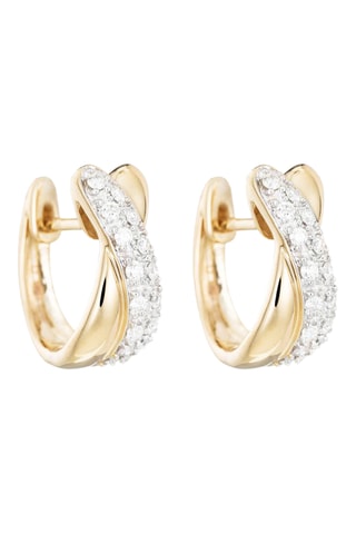 Creolen Demi Croisés - Geelgoud en Diamanten