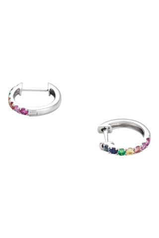 Creolen Colorful Love - Witgoud, Smaragden, Rhodonieten en Saffieren 