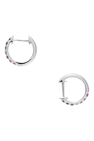 Creolen Colorful Love - Witgoud, Smaragden, Rhodonieten en Saffieren 